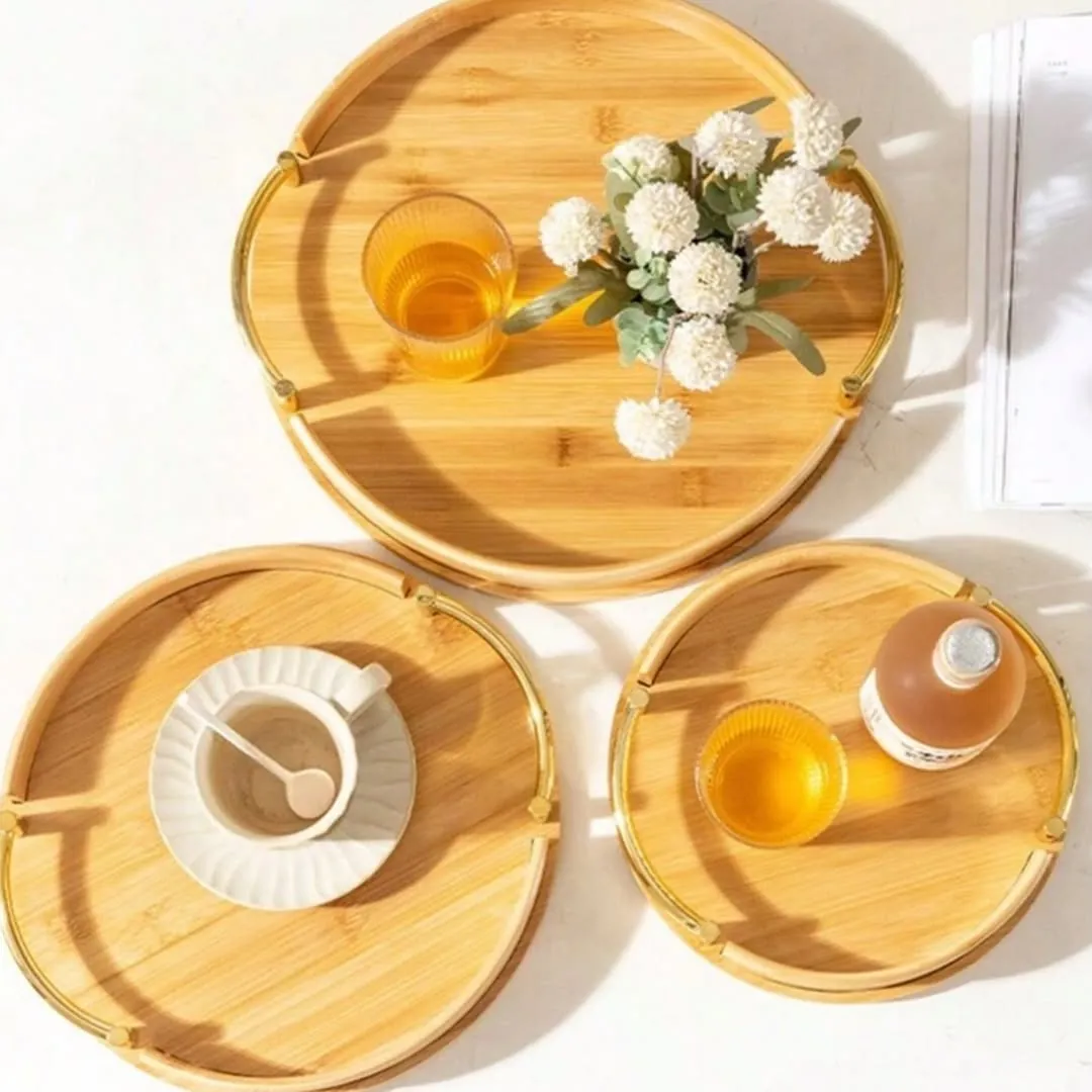 Bamboo Serving Trays Set