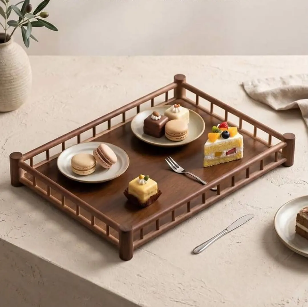 Bamboo Serving Trays Set