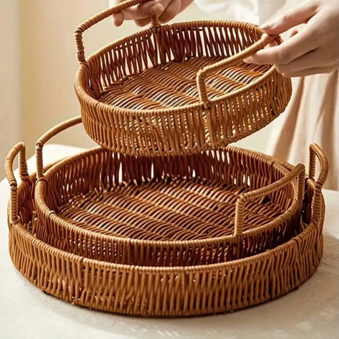 Bamboo Serving Trays Set