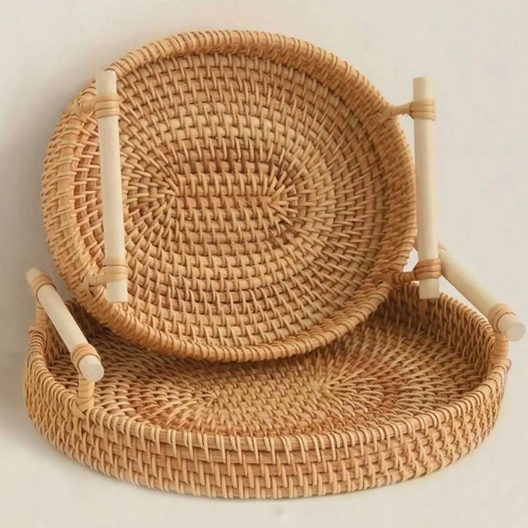 Bamboo Serving Trays Set