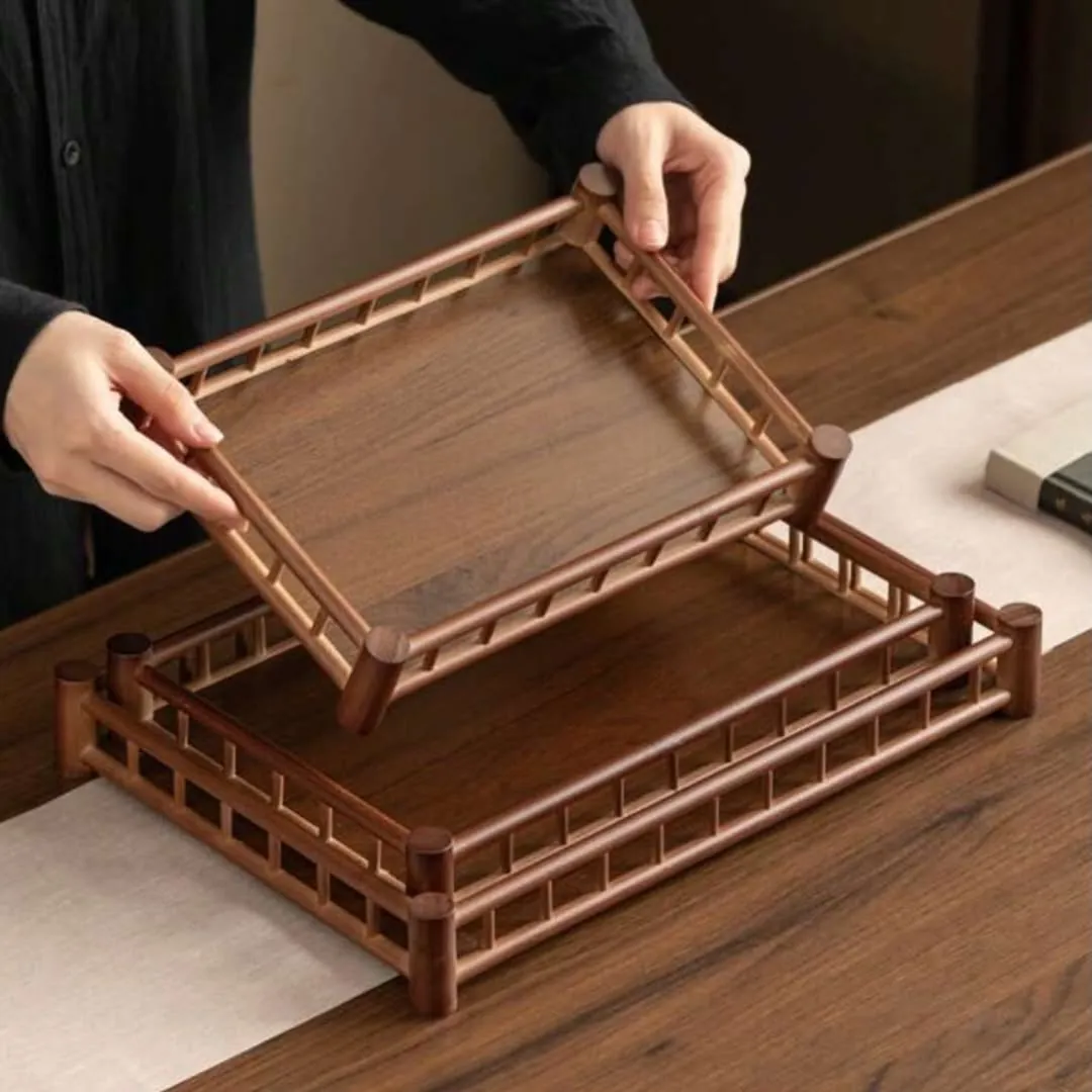 Bamboo Serving Trays Set