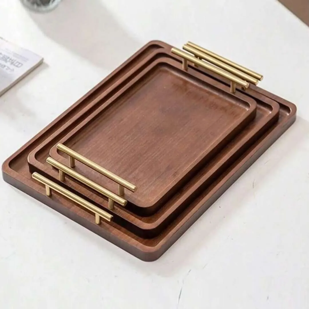 Bamboo Serving Trays Set