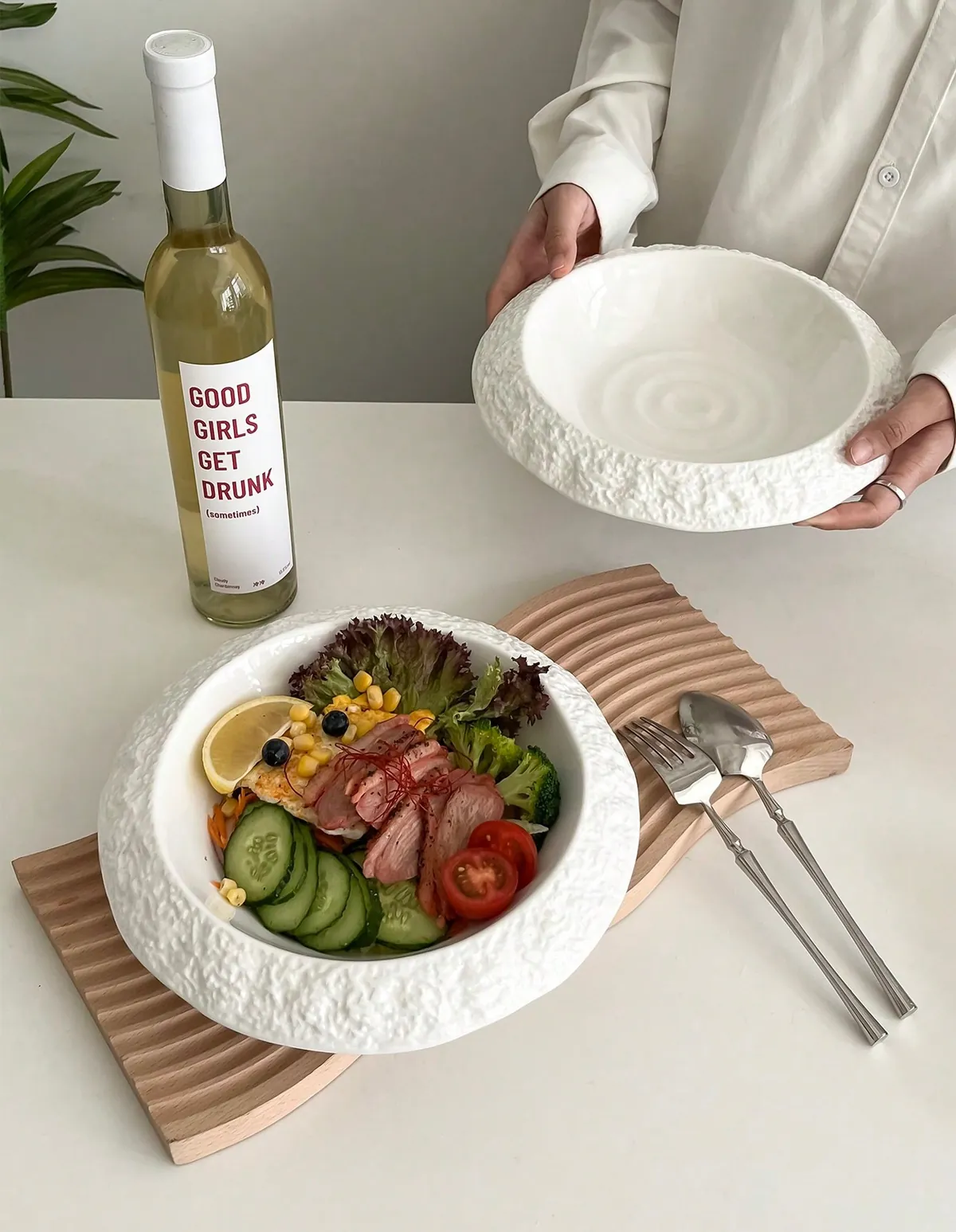 Decorative Ceramic Serving Bowl