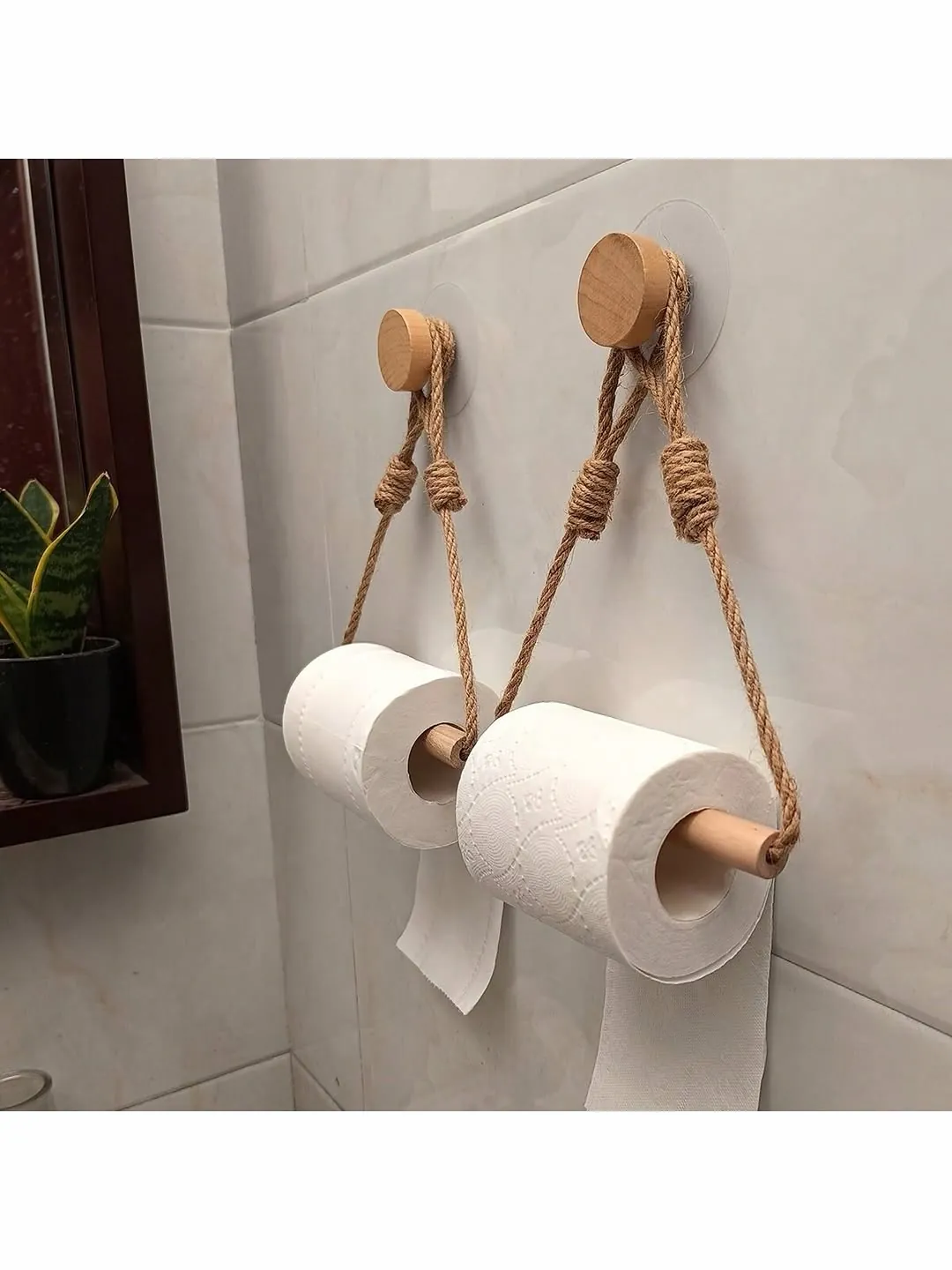 Wooden Rope Toilet Paper Holder