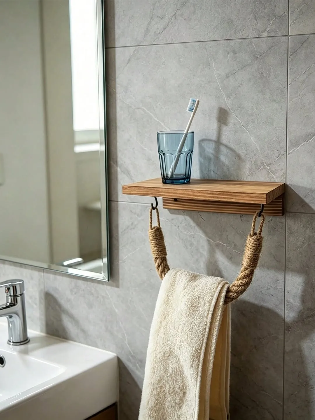 Wooden Rope Toilet Paper Holder