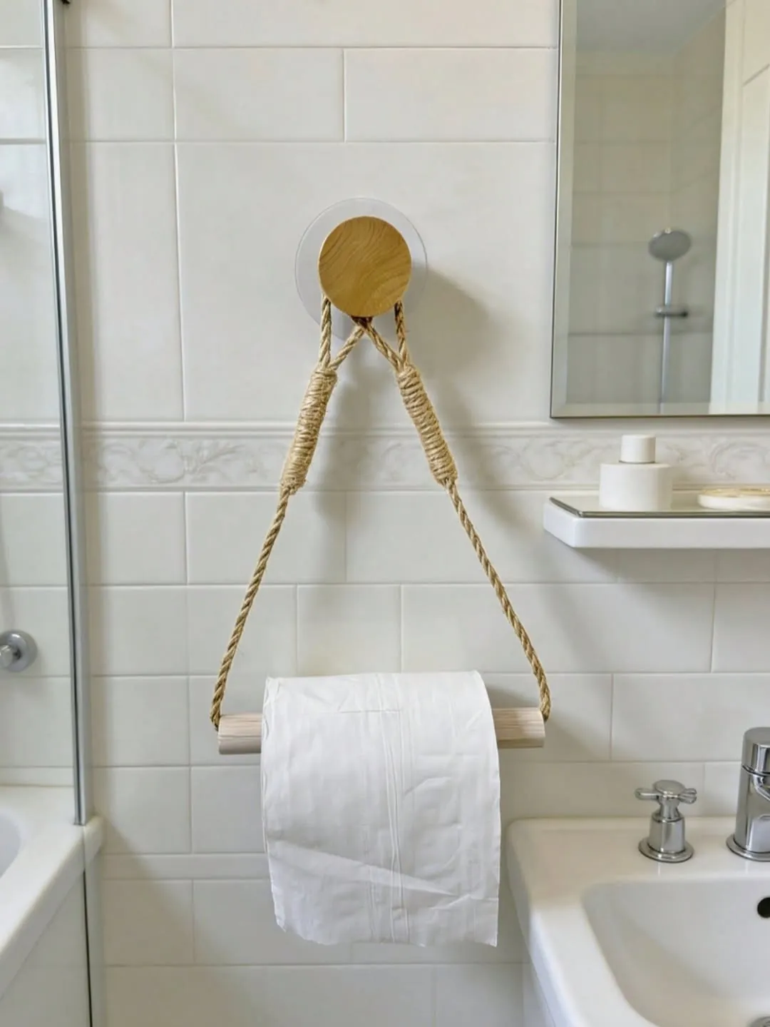 Wooden Rope Toilet Paper Holder