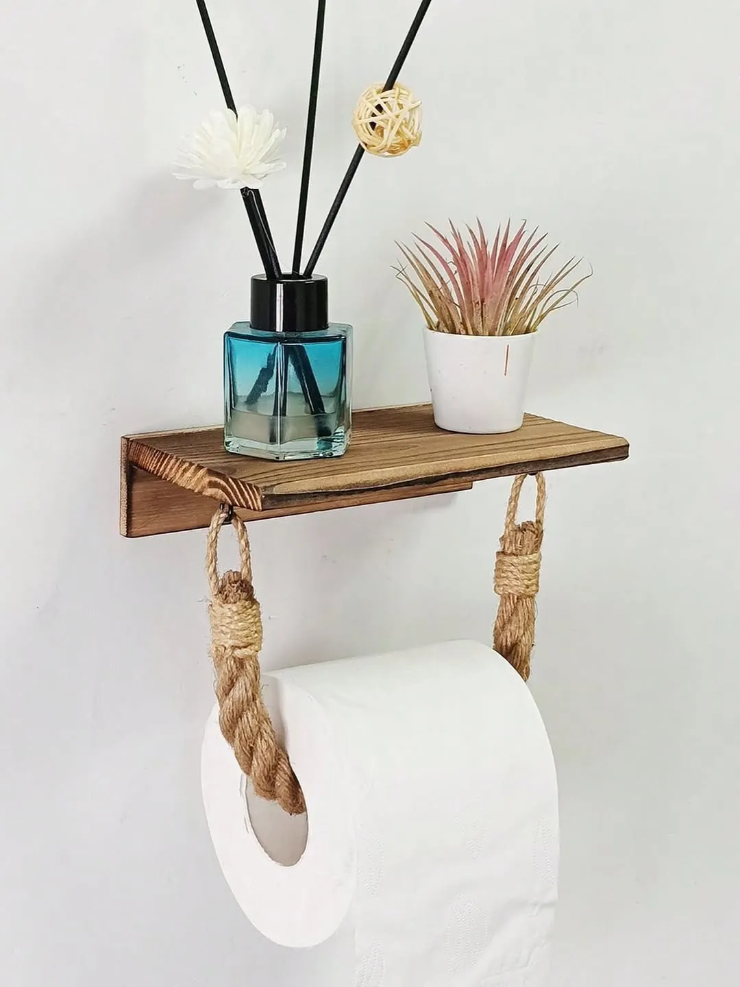 Wooden Rope Toilet Paper Holder