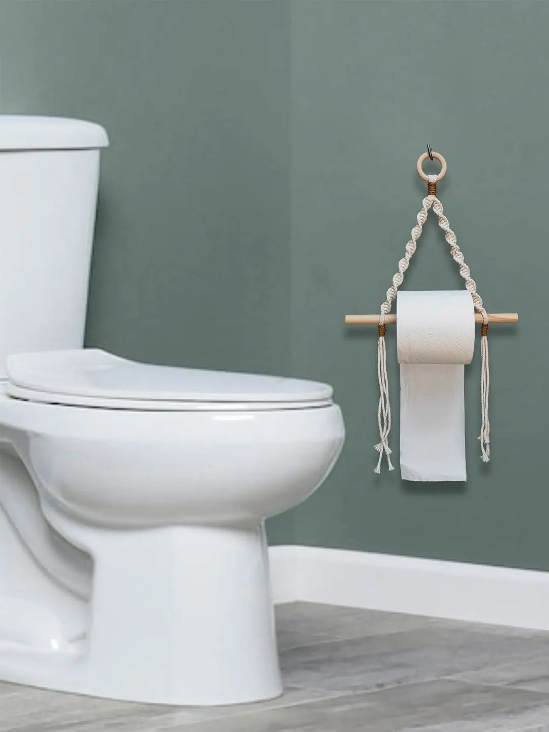 Wooden Rope Toilet Paper Holder