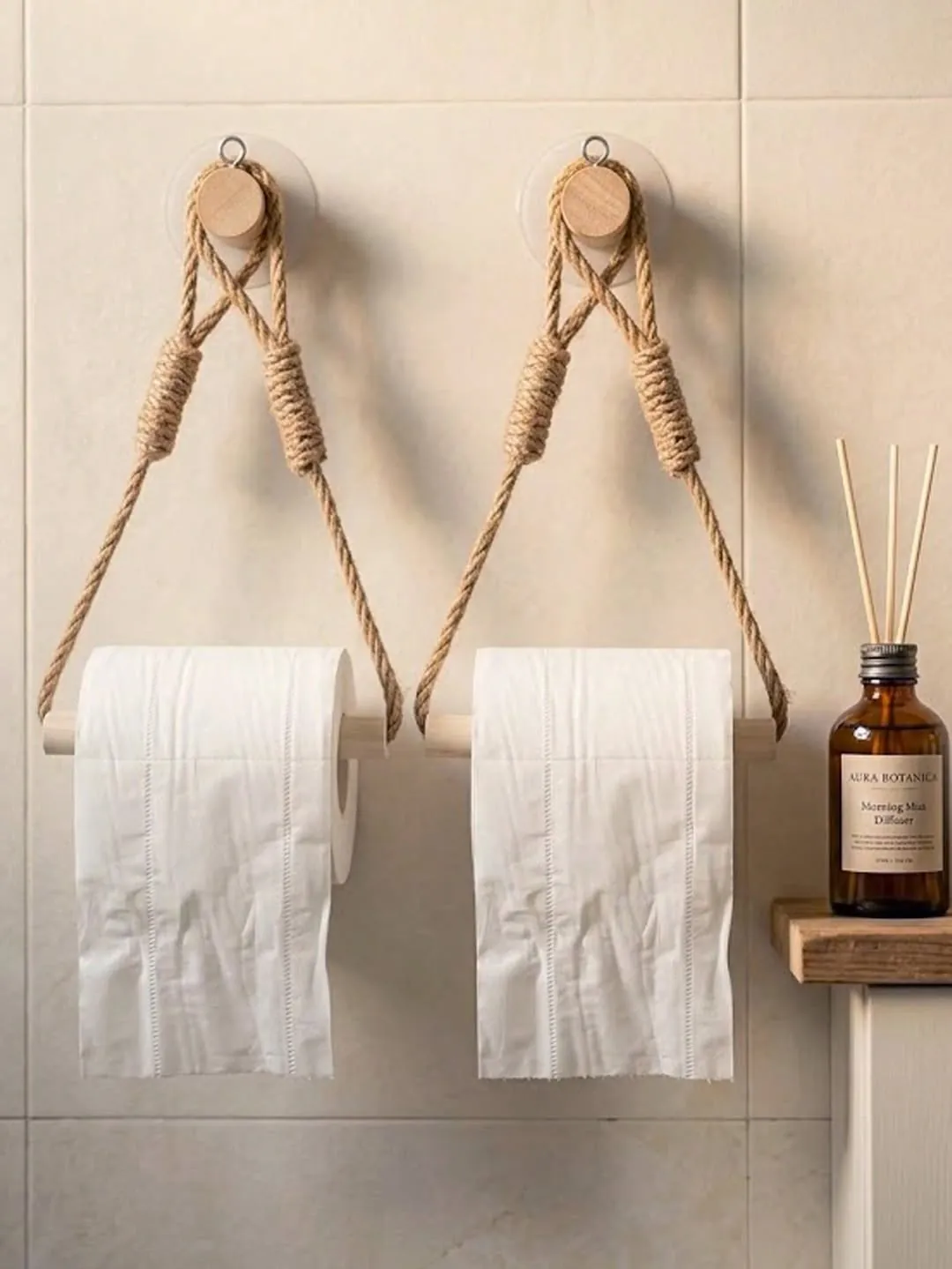 Wooden Rope Toilet Paper Holder