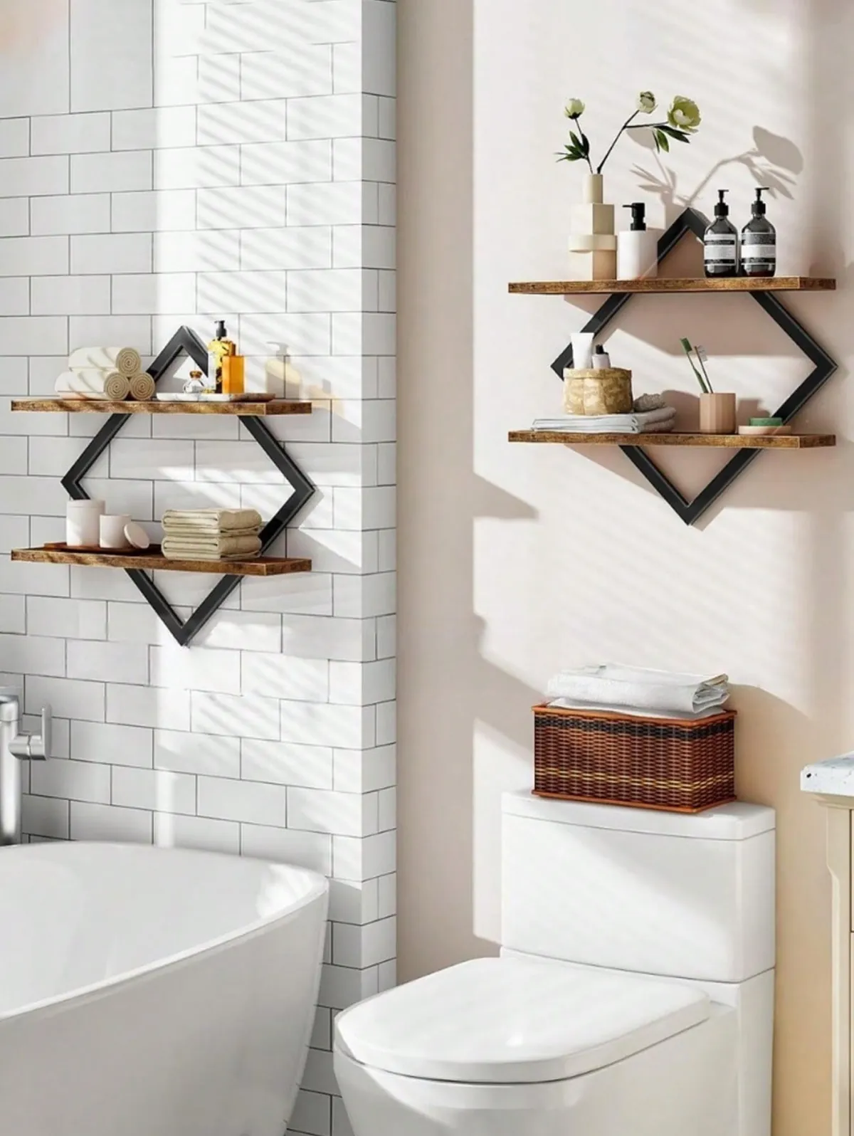 Modern Wall-Mounted Decorative Shelf with Vase
