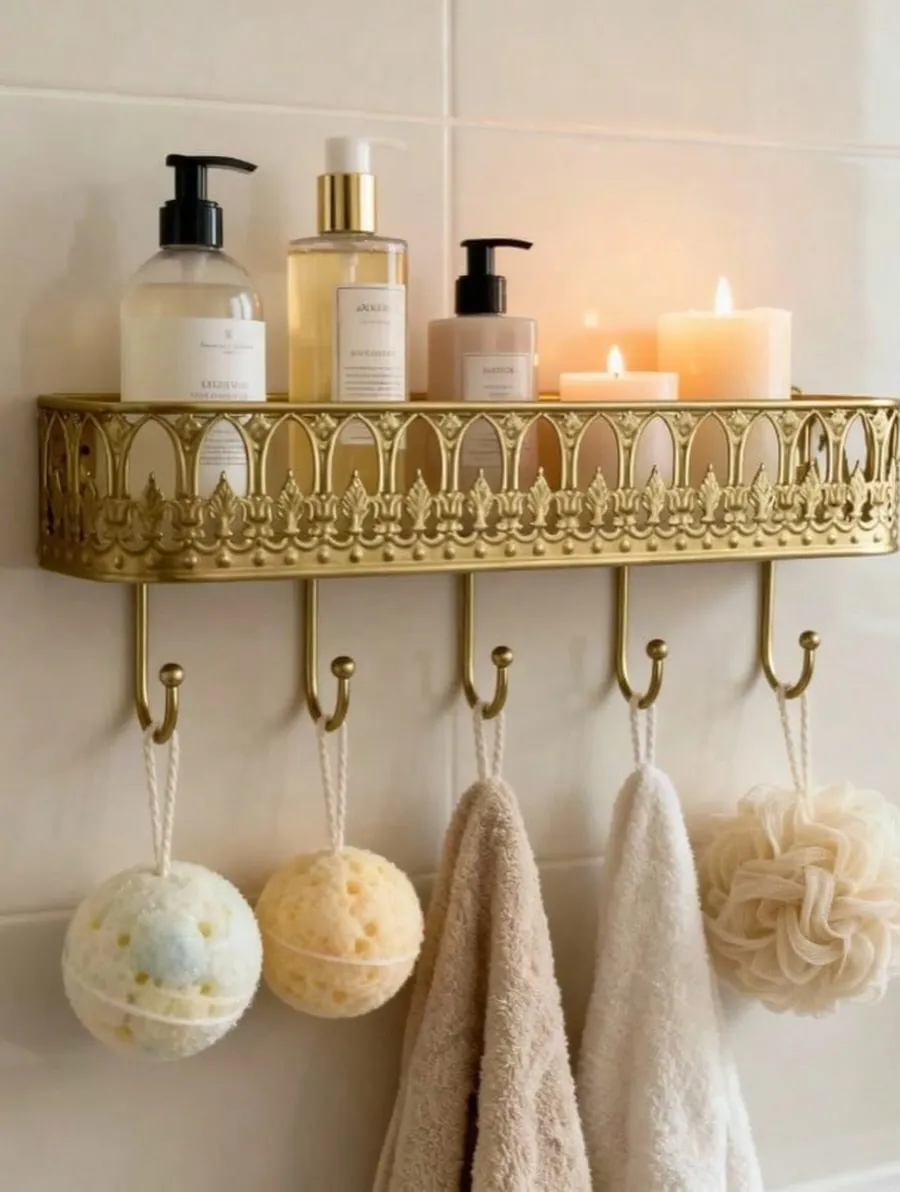 Modern Wall-Mounted Decorative Shelf with Vase