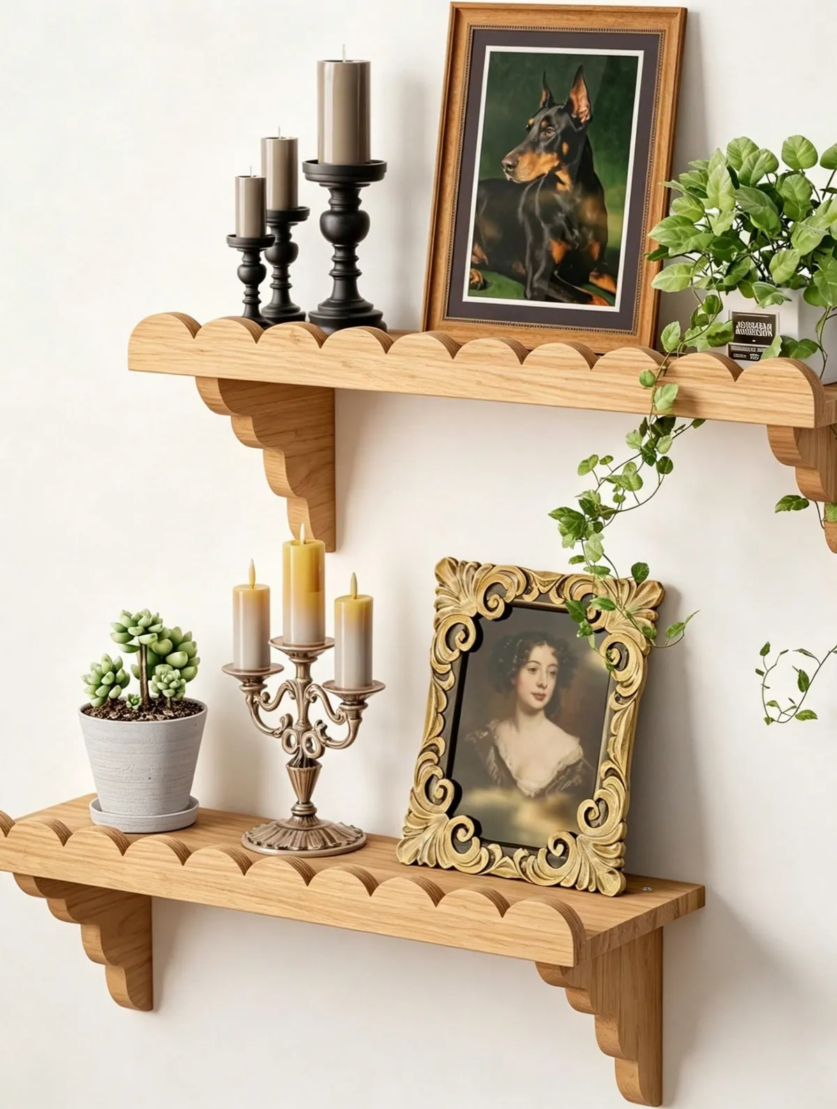 Modern Wall-Mounted Decorative Shelf with Vase