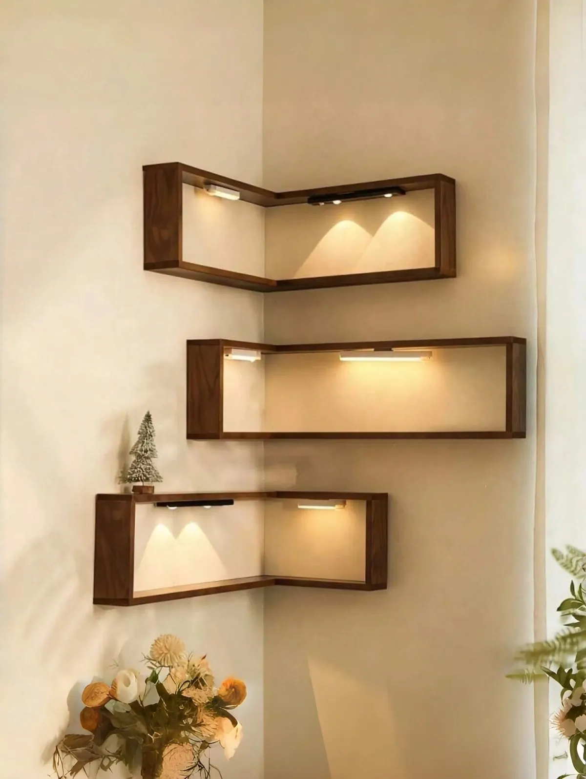 Modern Wall-Mounted Decorative Shelf with Vase