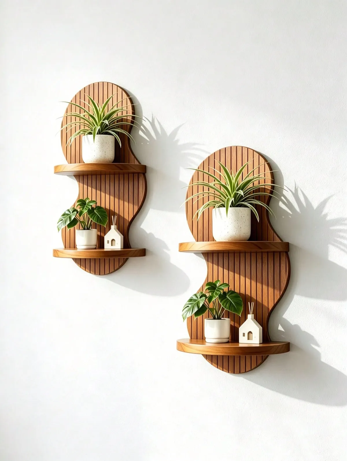 Modern Wall-Mounted Decorative Shelf with Vase