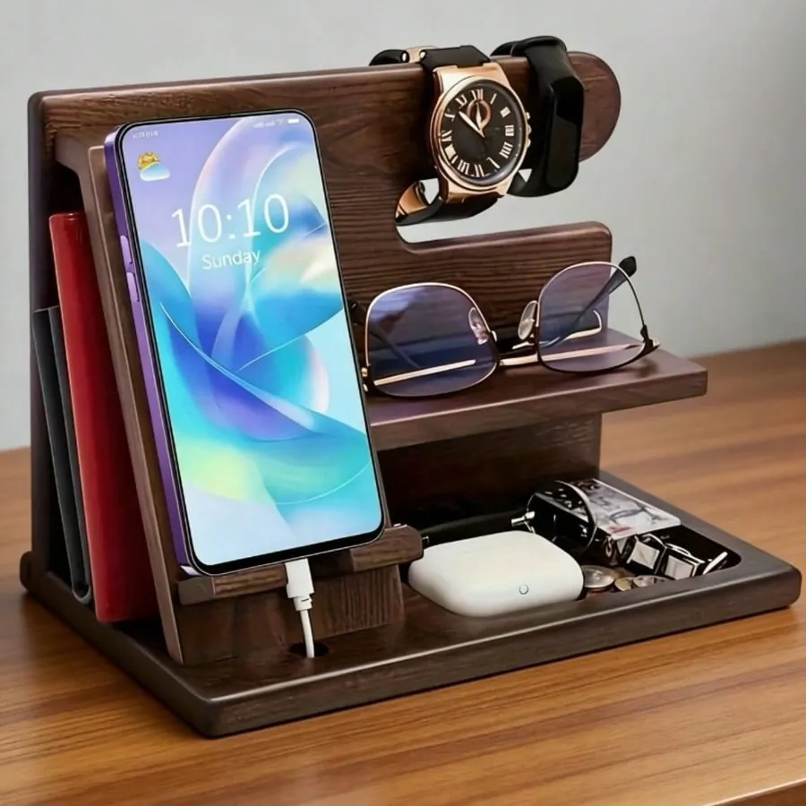 Leather Desk Organizer/Magazine Holder