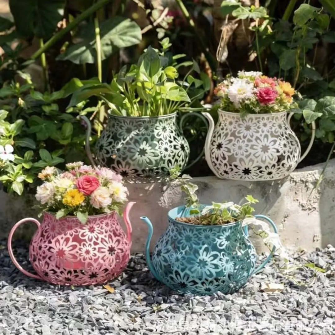 Decorative Hollow-Out Flower Pot Teapot