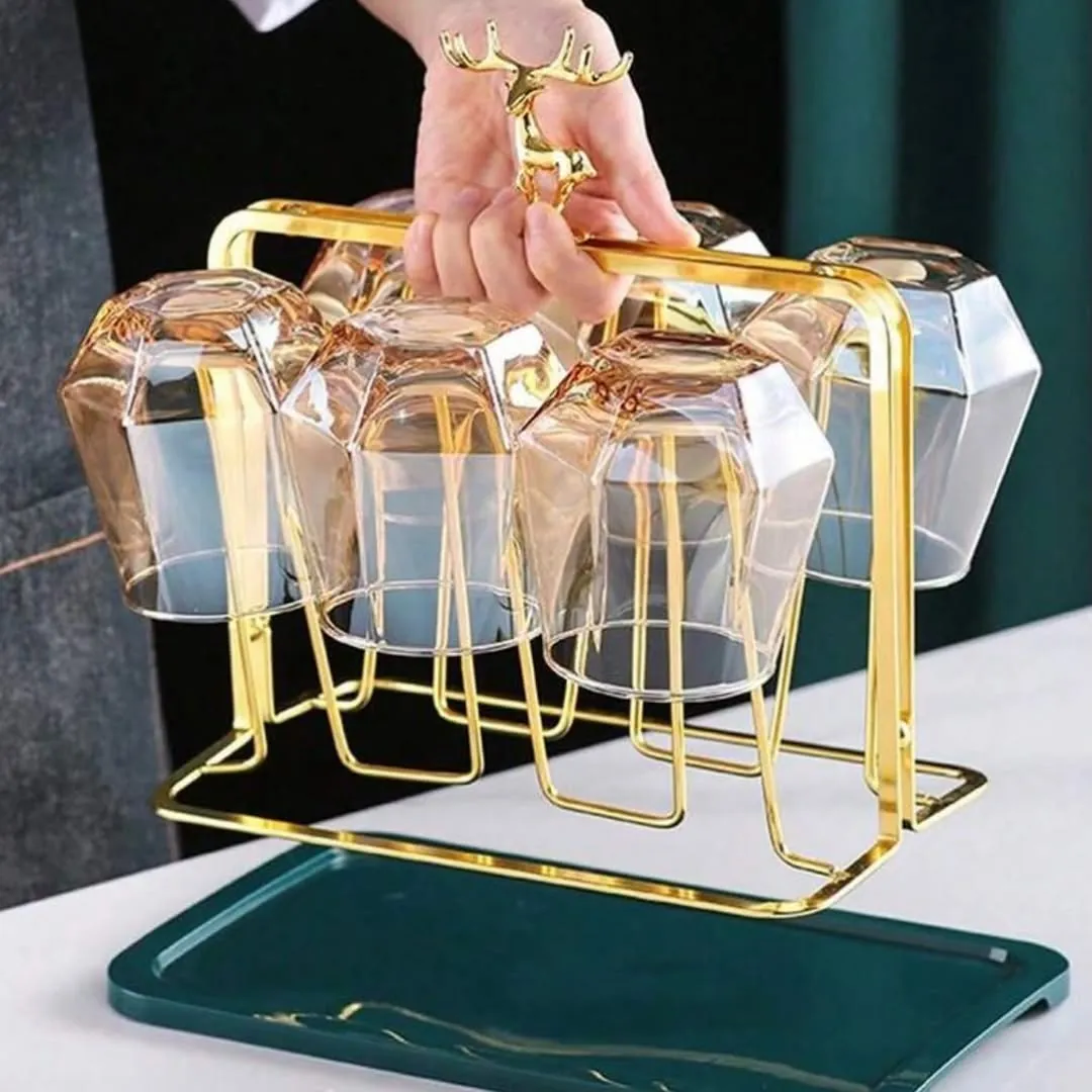 Gold Coffee Cup and Saucer Holder