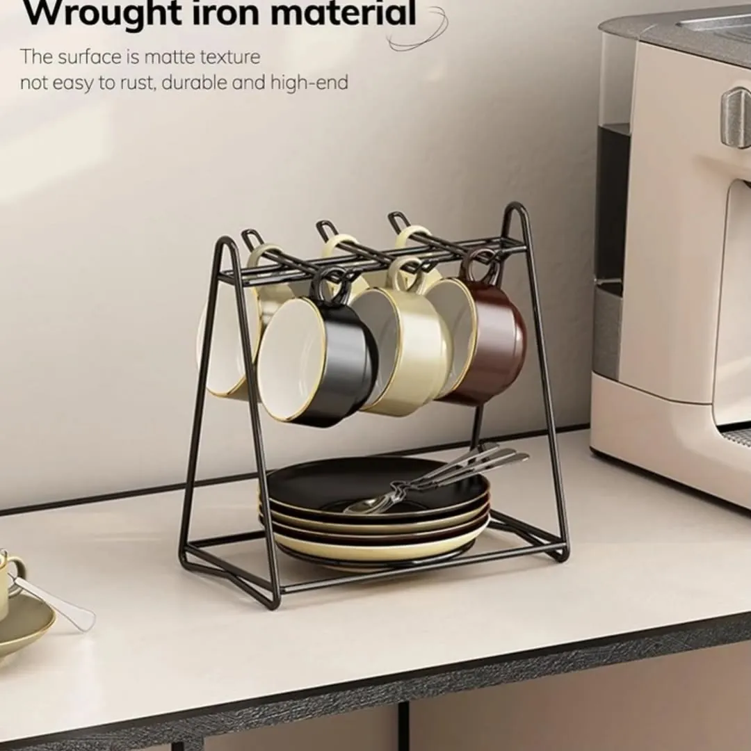 Gold Coffee Cup and Saucer Holder