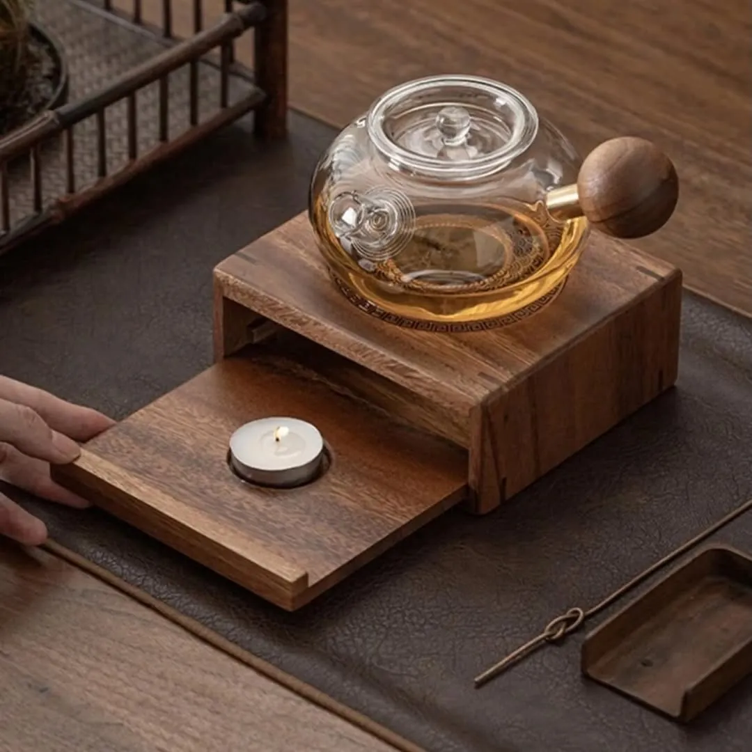 Glass Teapot with Warming Stand