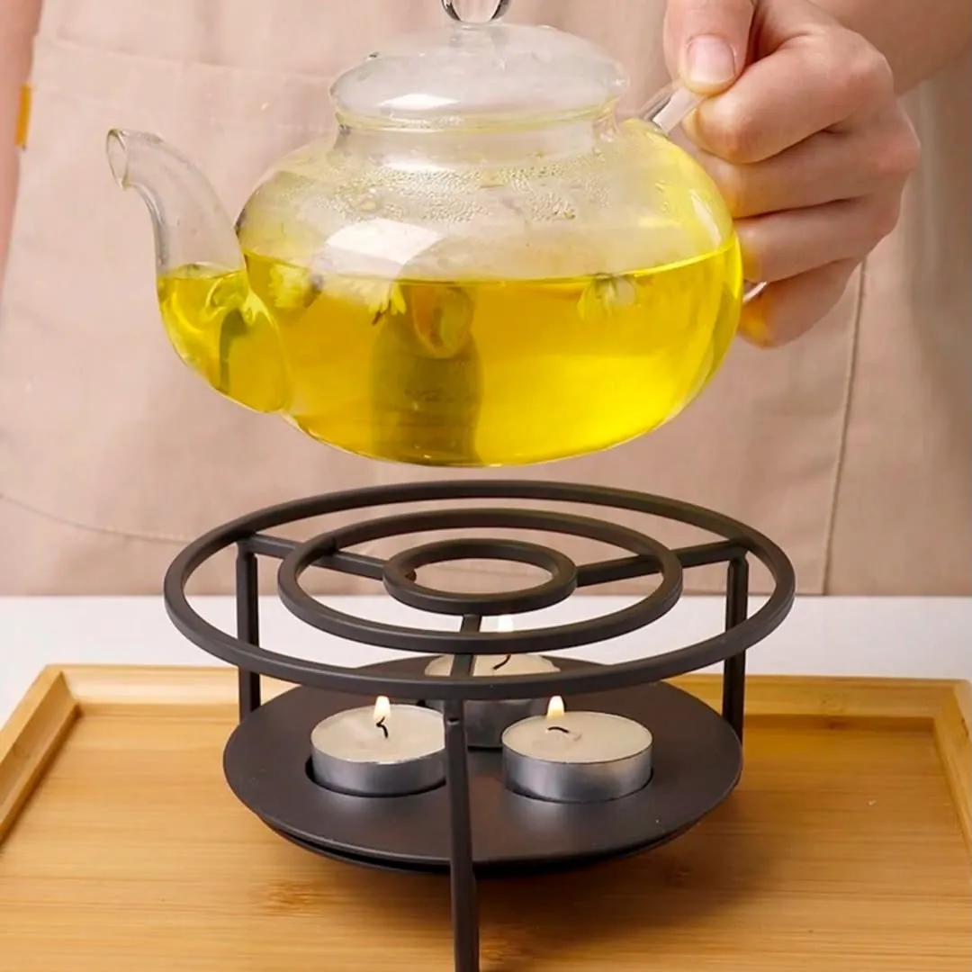 Glass Teapot with Warming Stand