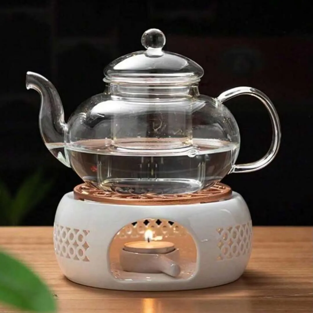 Glass Teapot with Warming Stand