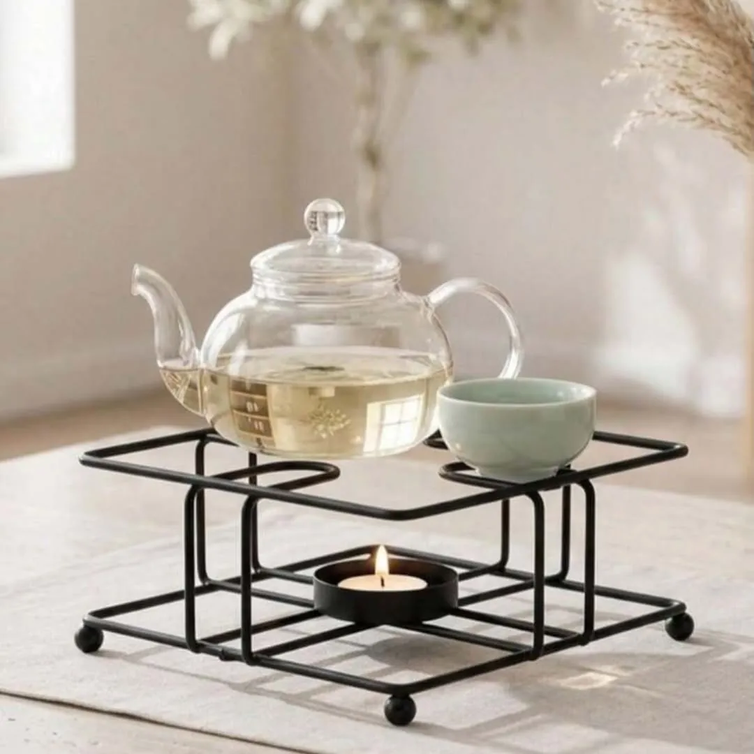 Glass Teapot with Warming Stand