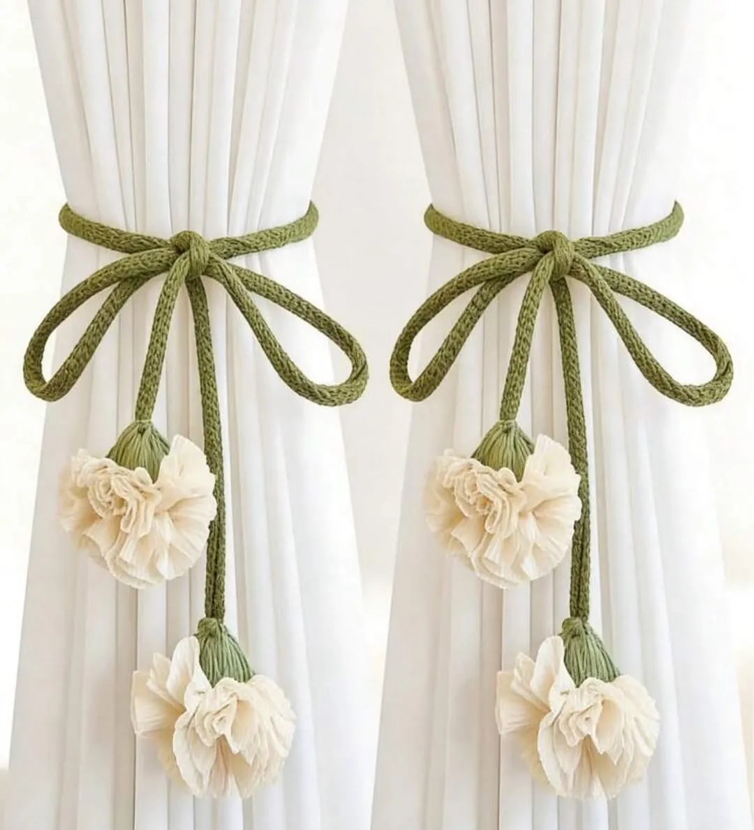 Decorative Floral Curtain Tiebacks