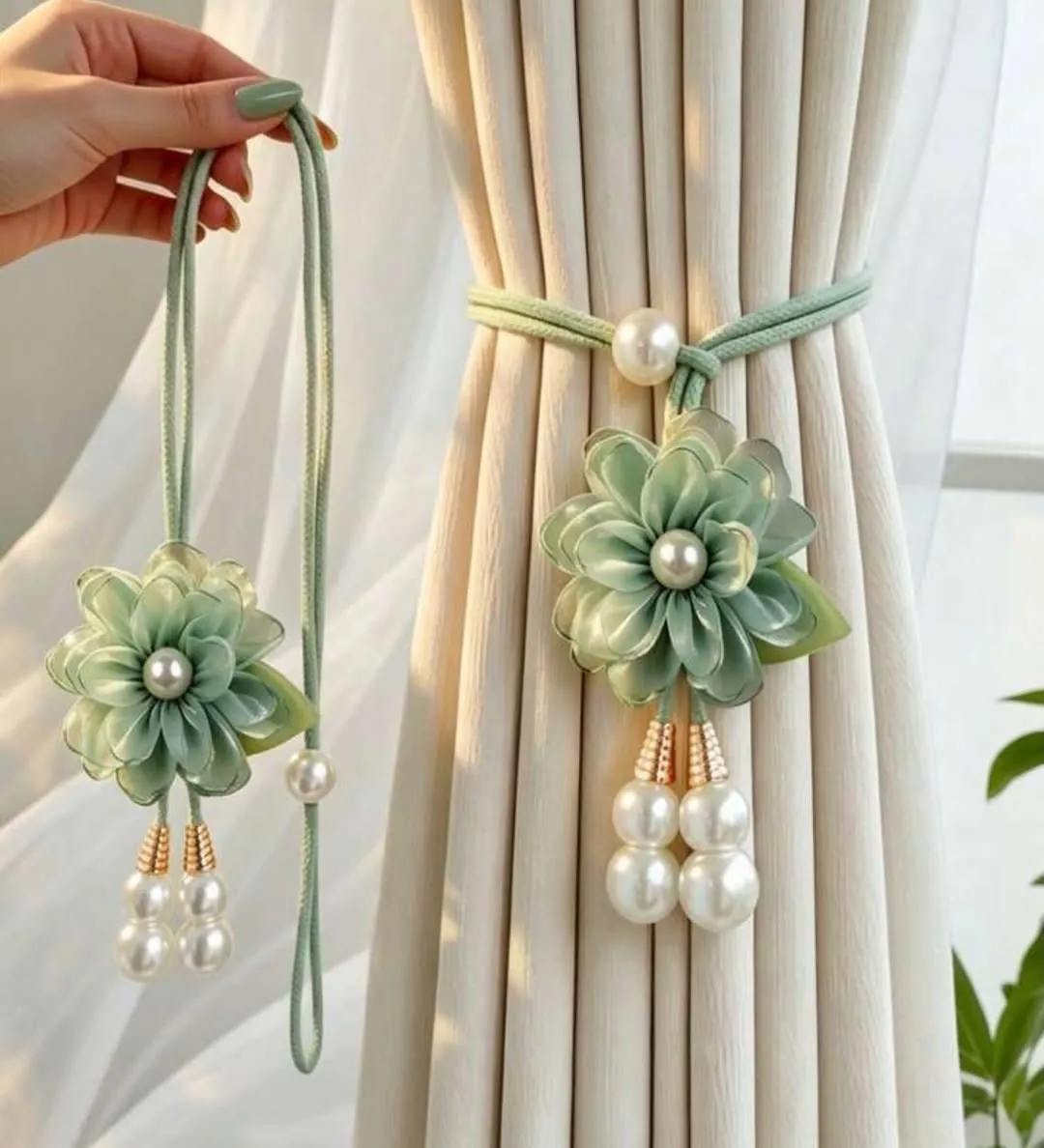 Decorative Floral Curtain Tiebacks