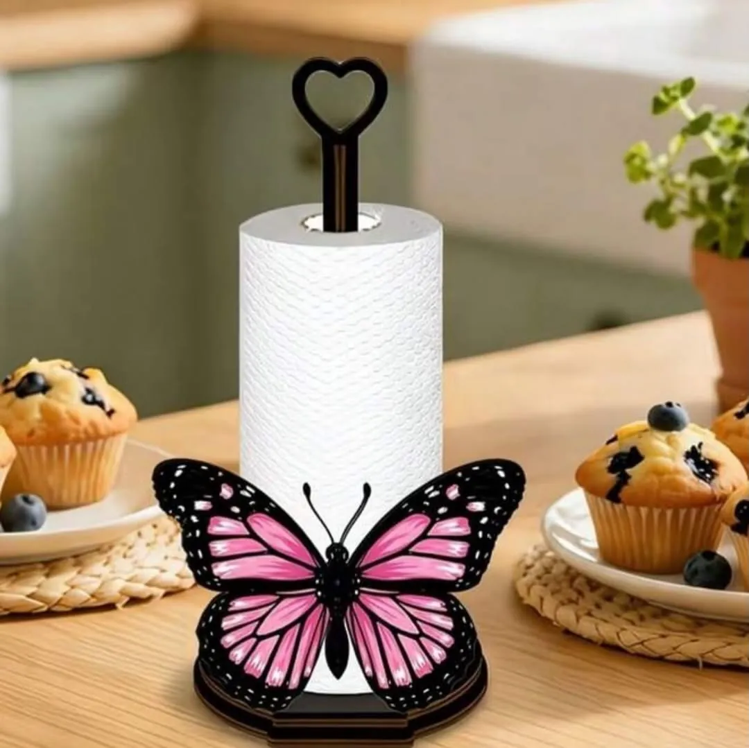 Paper Towel Holder with Flower Vase
