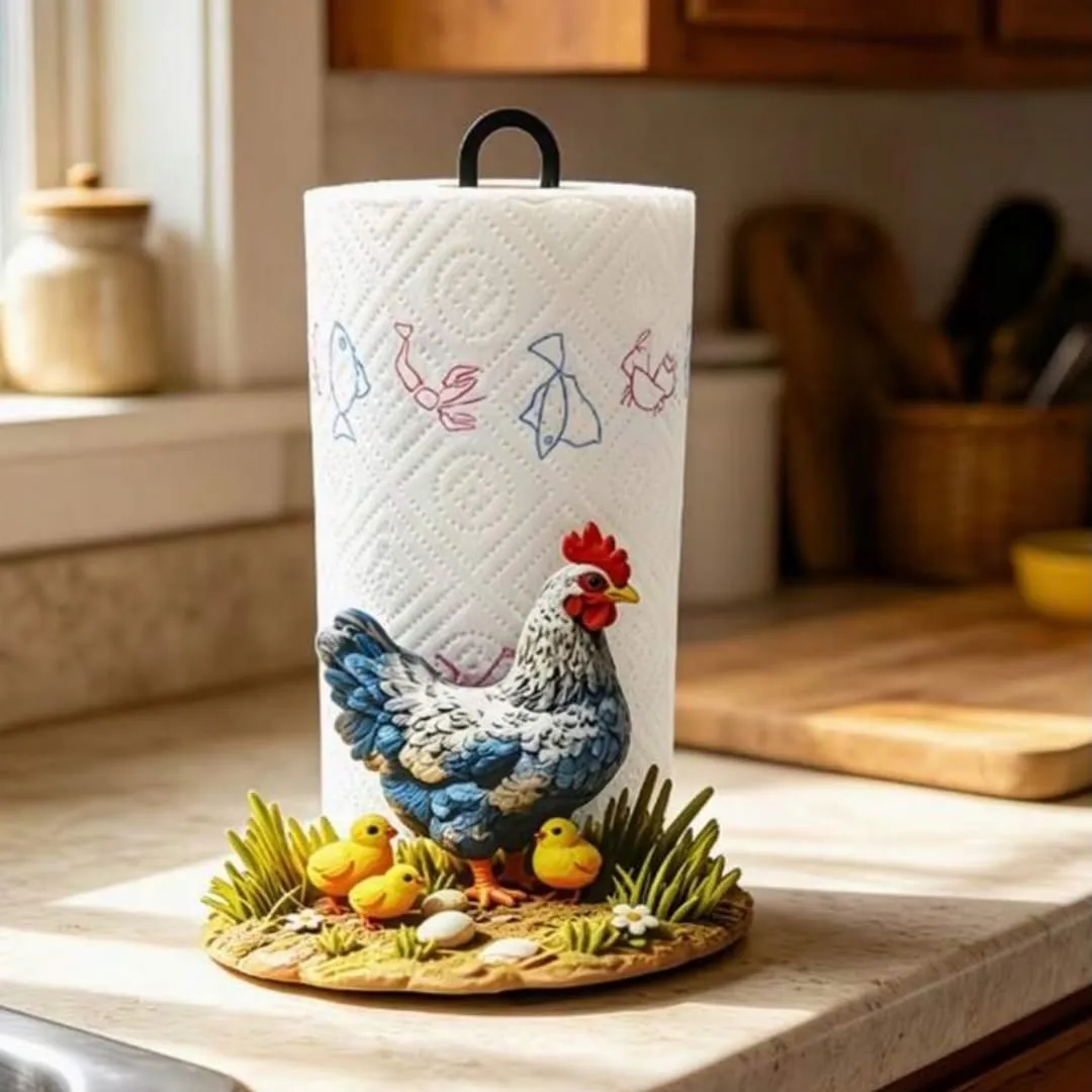 Paper Towel Holder with Flower Vase