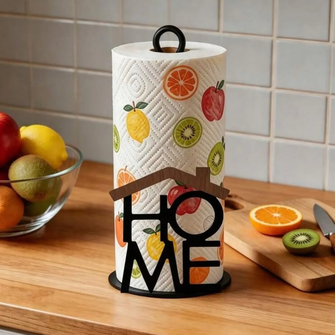 Paper Towel Holder with Flower Vase