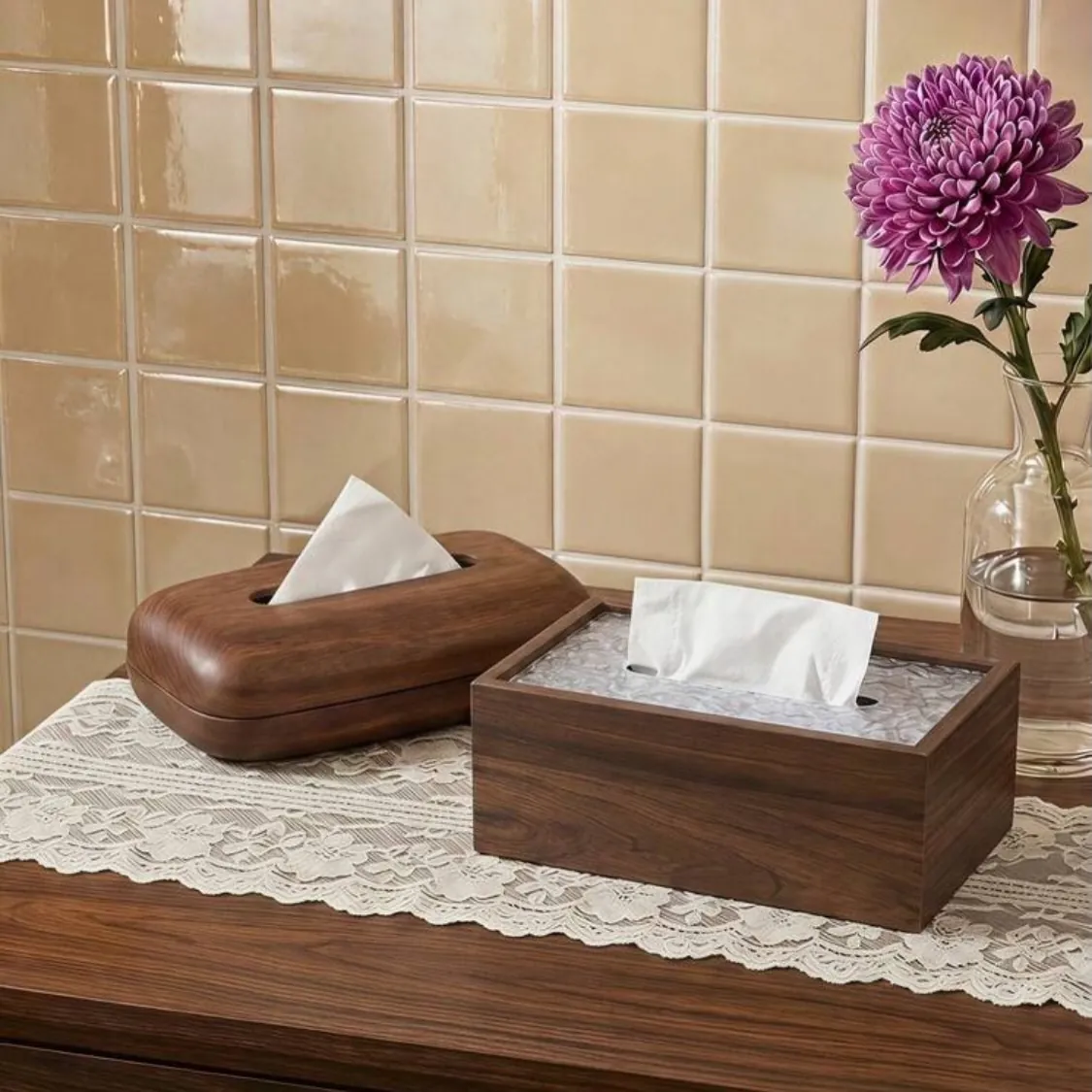Wooden Tissue Box