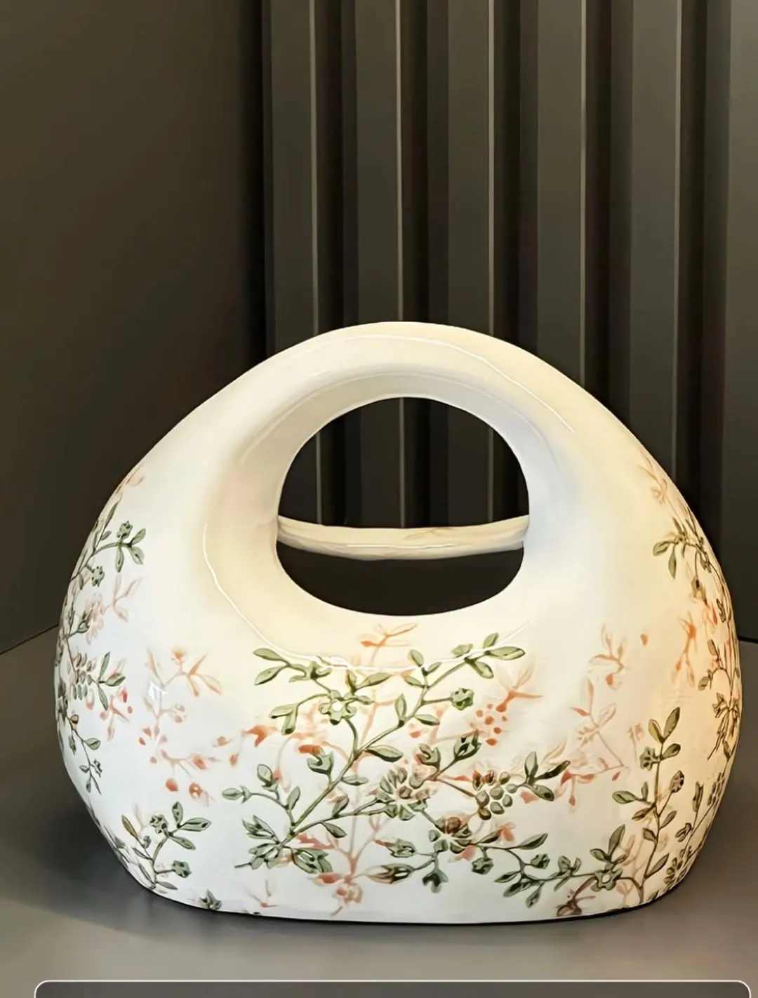 Floral Ceramic Tissue Box and Jar Set