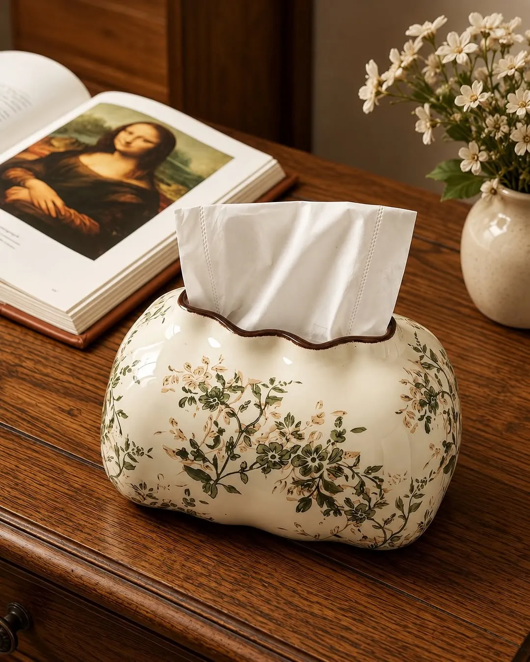 Floral Ceramic Tissue Box