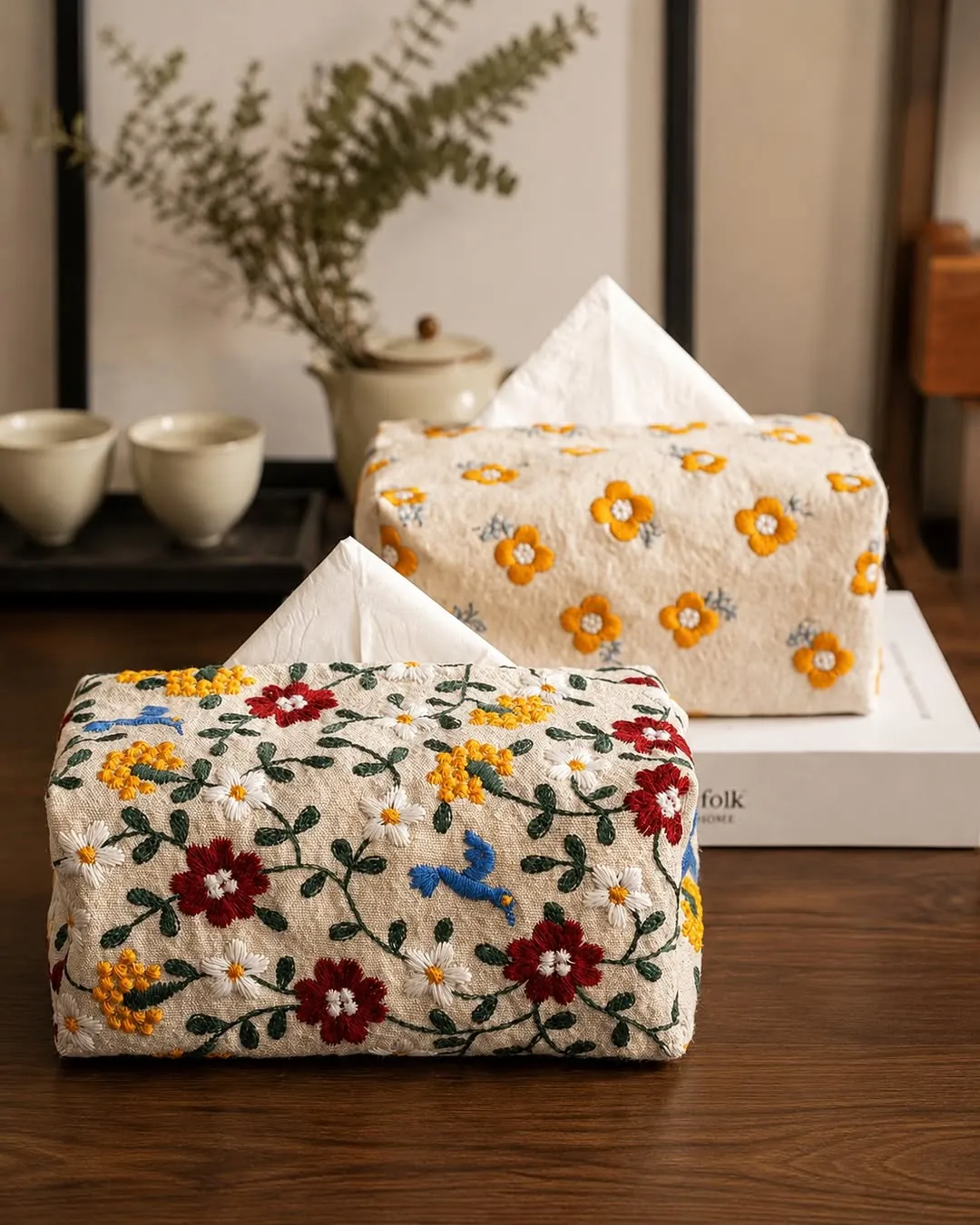 Floral Ceramic Tissue Box