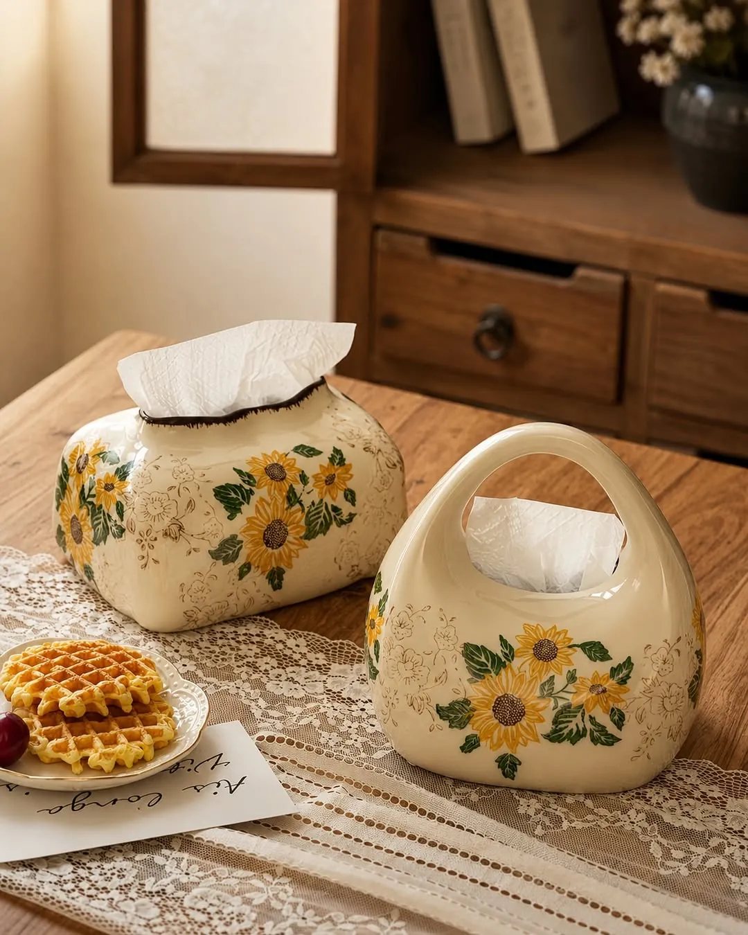 Floral Ceramic Tissue Box