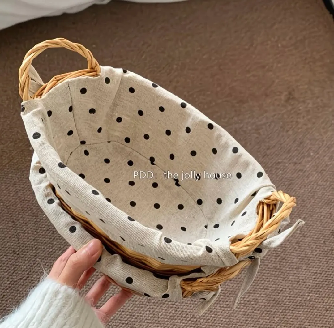 Decorative Storage Basket with Polka Dot Liner
