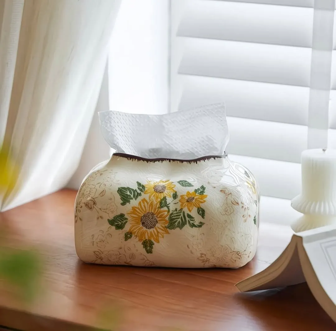 Sunflower Ceramic Tissue Box