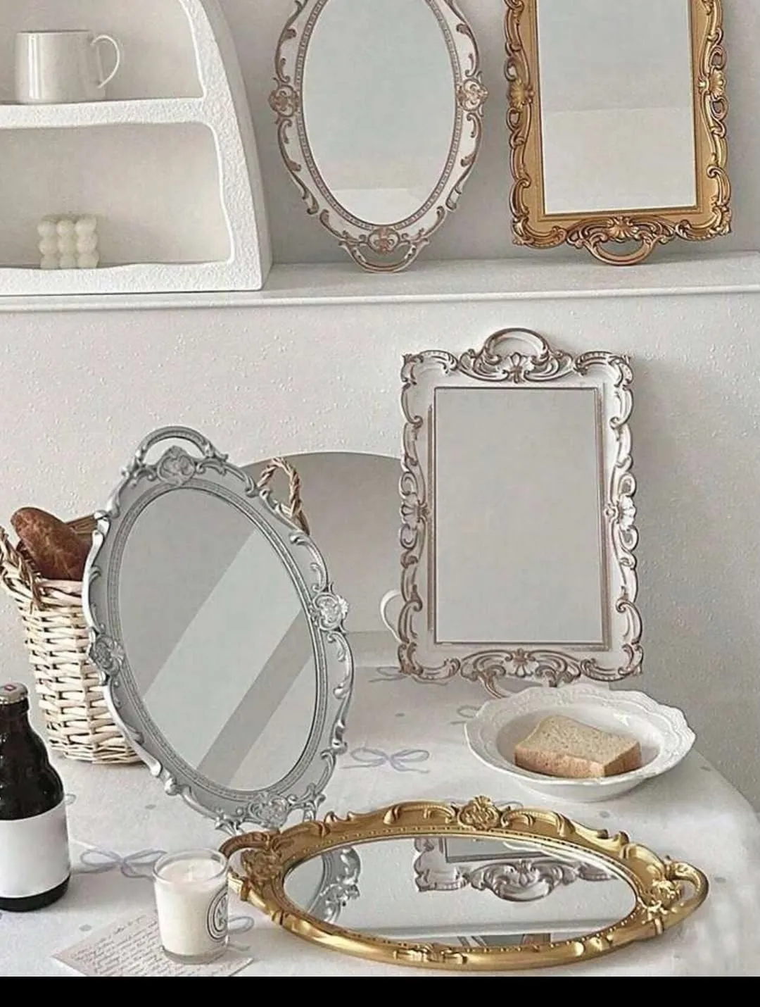 Vintage Pink Decorative Mirror