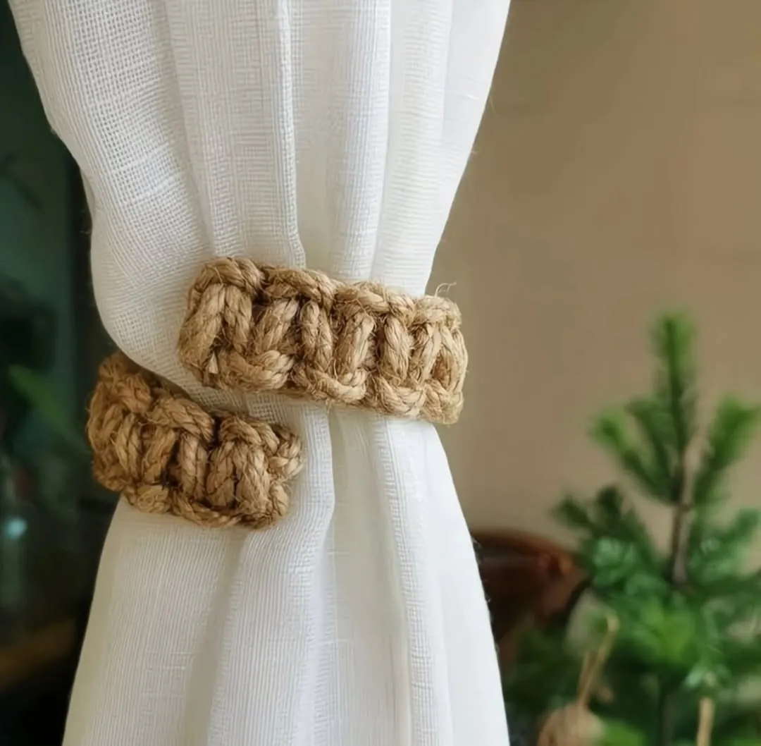 Macrame Leaf Curtain Tieback