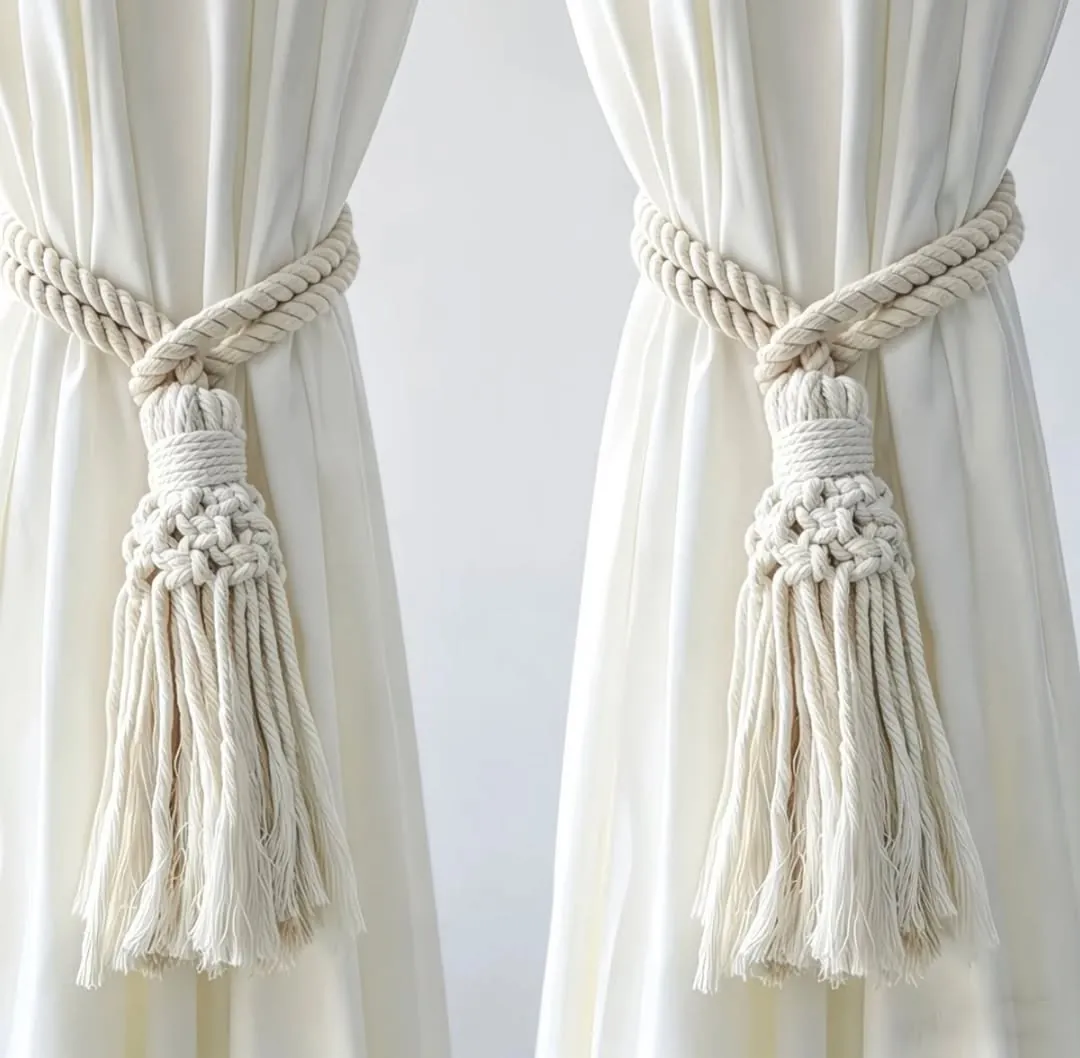 Macrame Leaf Curtain Tieback