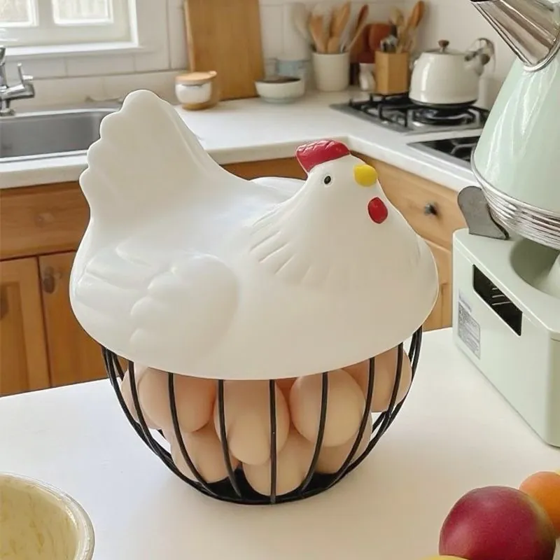 Metal Egg Basket with Lid