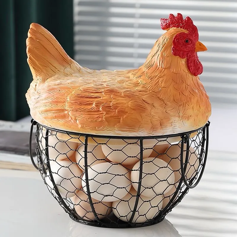 Metal Egg Basket with Lid