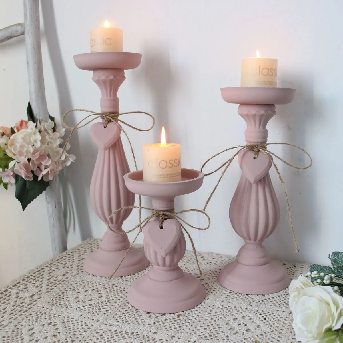 Frosted Pink Candle Holder