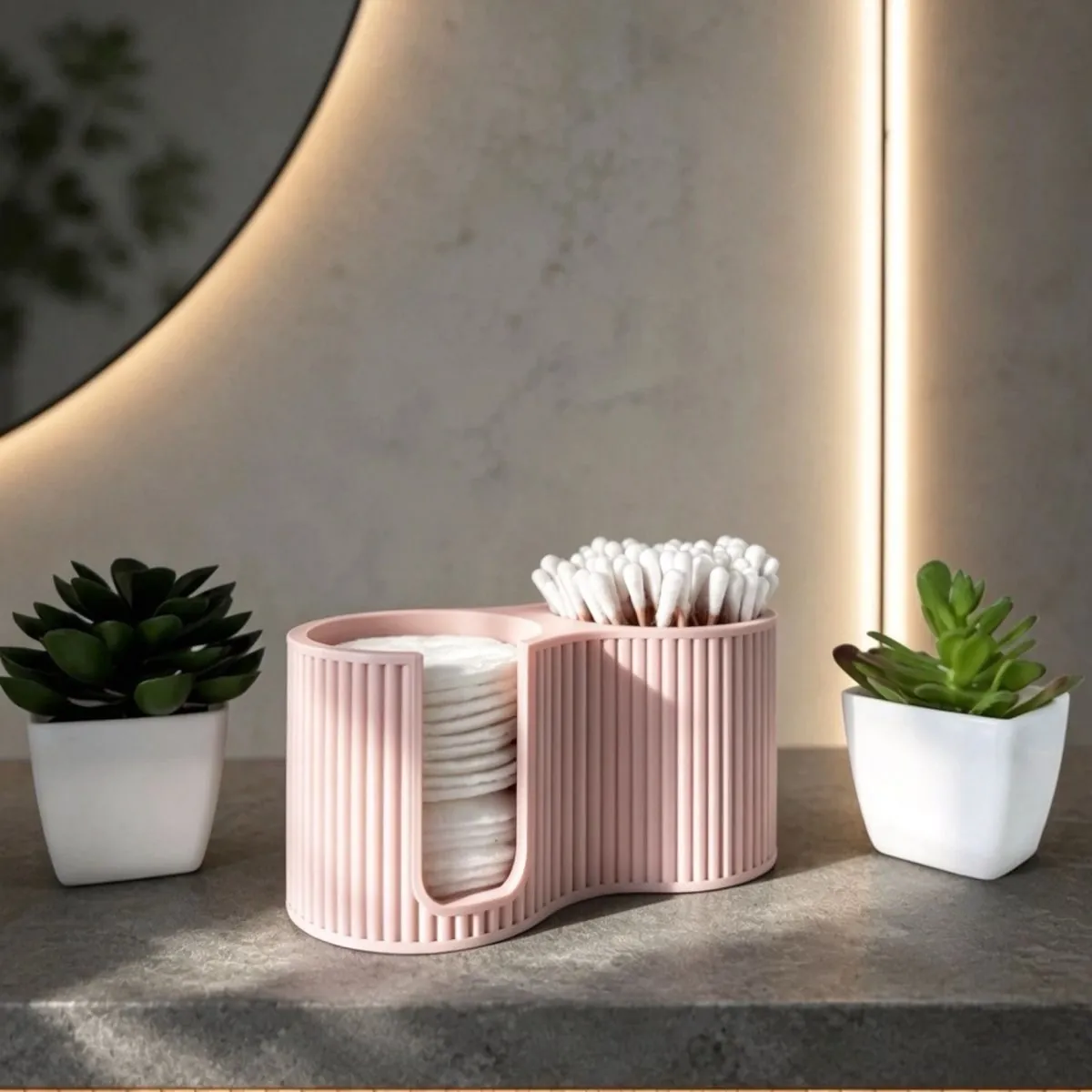 Floral Design Cotton Pad Storage Case