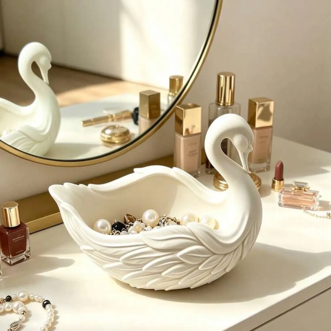 Swan-Shaped Jewelry Bowl