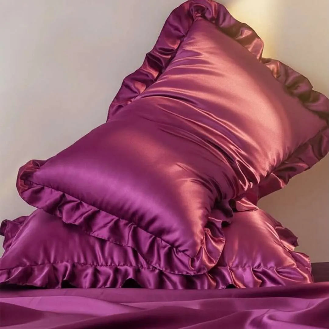 Satin Ruffled Pillowcases