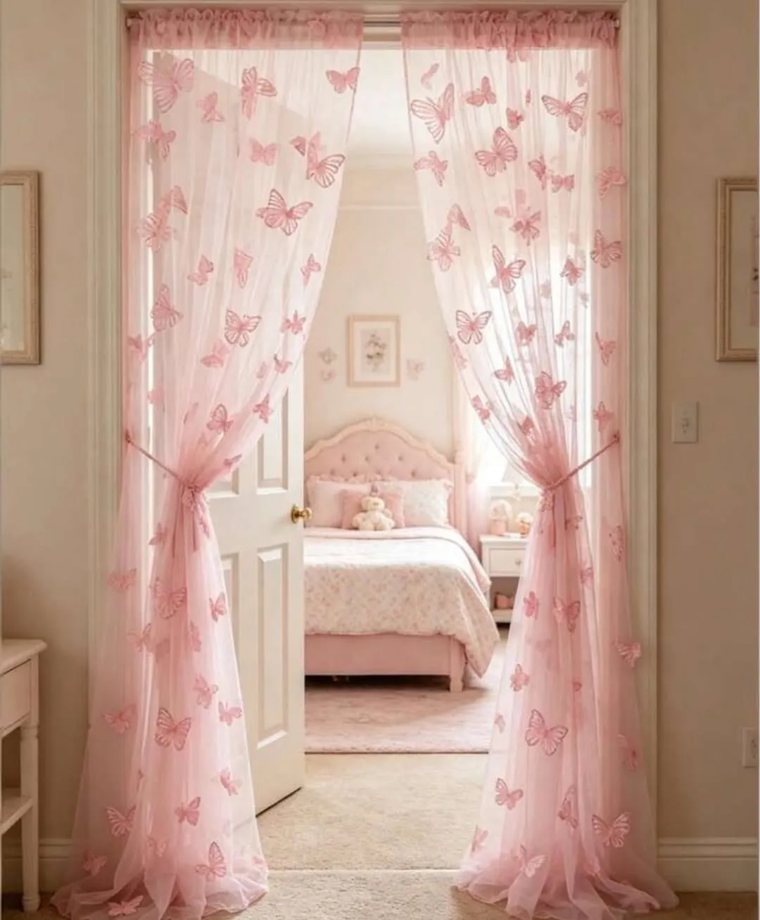 Butterfly Patterned Sheer Curtains