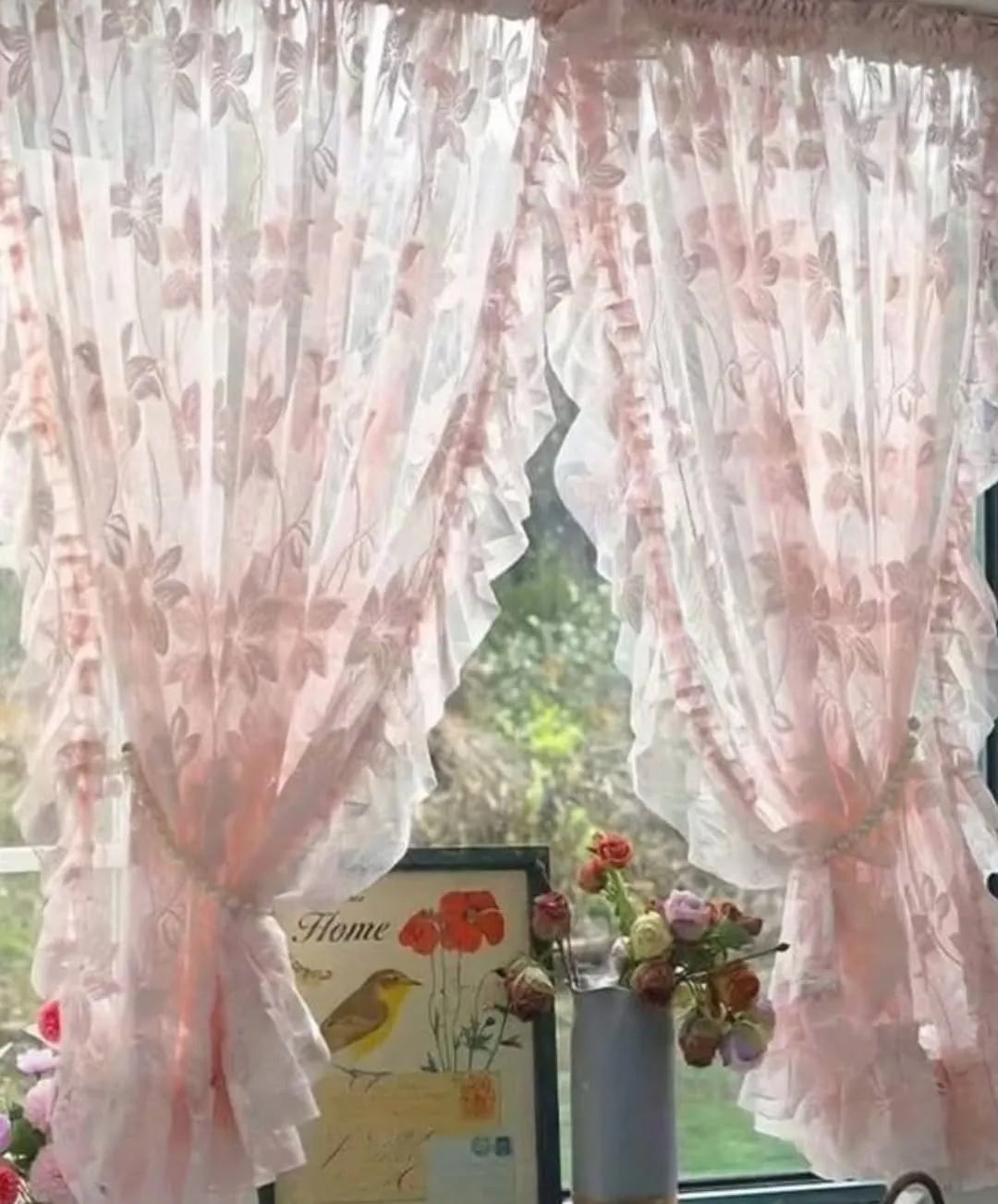 Butterfly Patterned Sheer Curtains