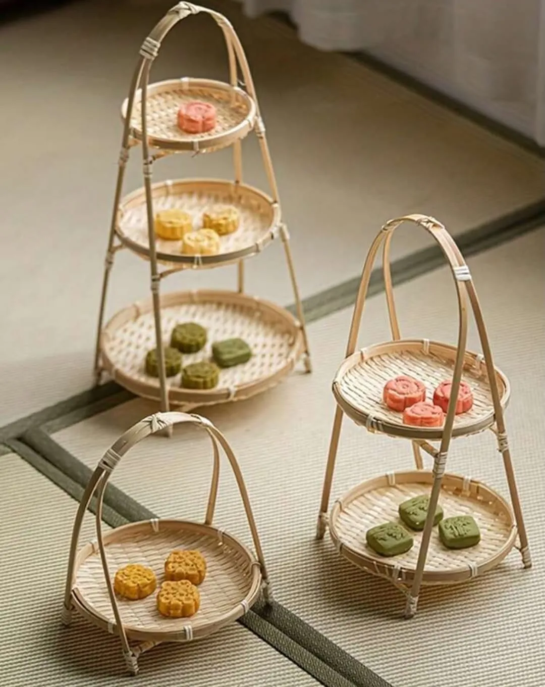 Tiered Bamboo Treat Stand